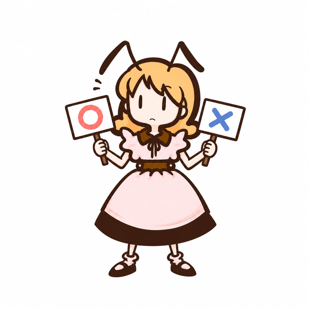 ○と×の札を持つありすちゃん
