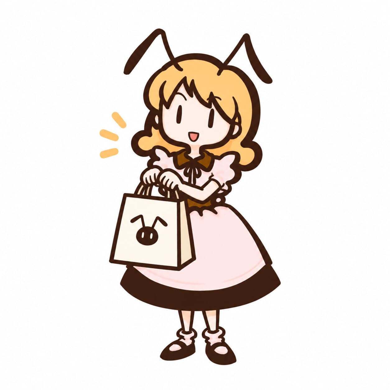 買い物袋を持つありすちゃん